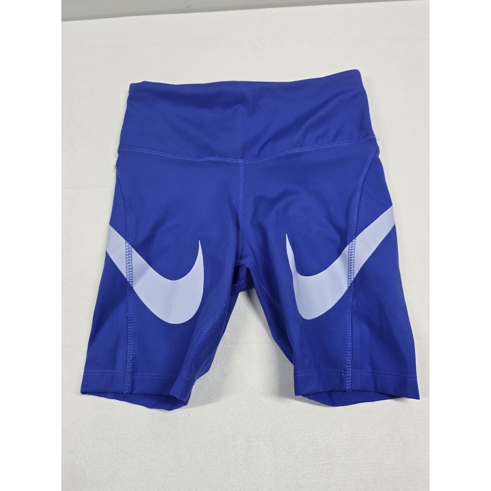 Nike Women's Dri-FIT Fast Mid-Rise Swoosh Shorts Size XS Blue DO6204-430 New